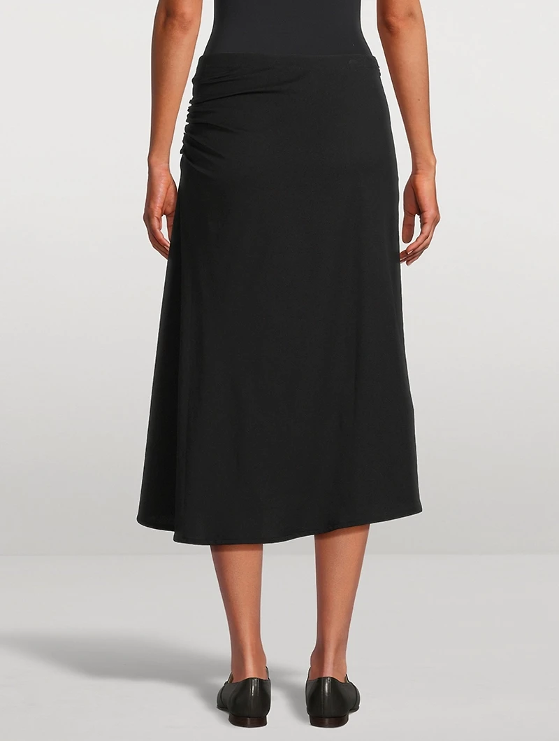 Hevira Draped Jersey Midi Skirt