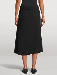 Hevira Draped Jersey Midi Skirt