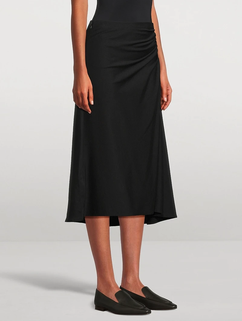 Hevira Draped Jersey Midi Skirt