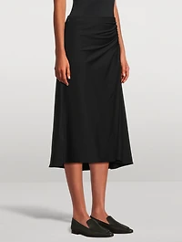 Hevira Draped Jersey Midi Skirt