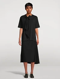 Hevira Draped Jersey Midi Skirt