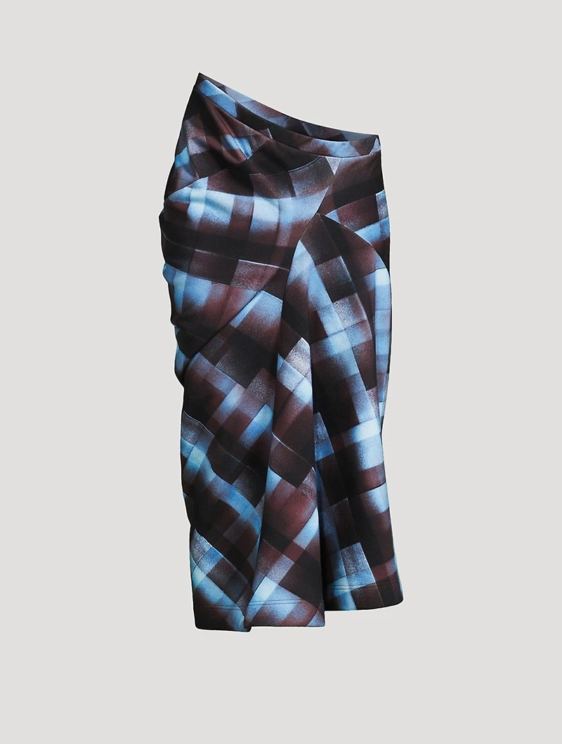 Harens Asymmetric Jersey Midi Skirt