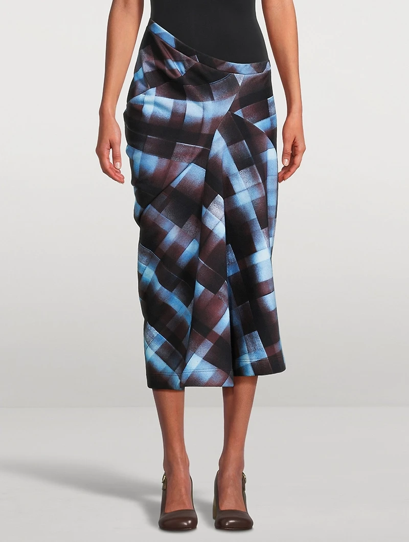 Harens Asymmetric Jersey Midi Skirt