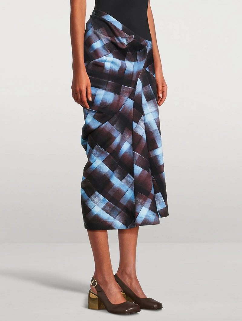 Harens Asymmetric Jersey Midi Skirt