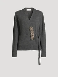 Tiah Embellished Cashmere Wrap Cardigan