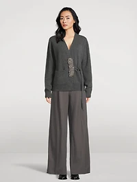 Tiah Embellished Cashmere Wrap Cardigan
