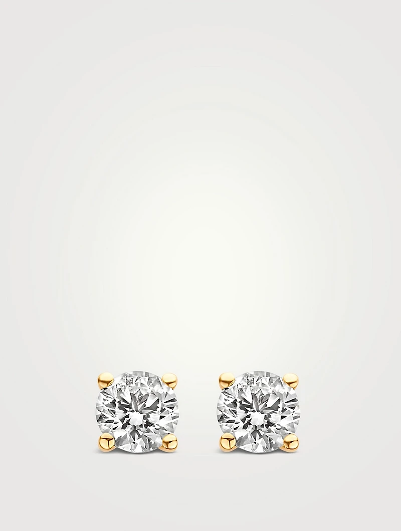18K Gold Stud Earrings