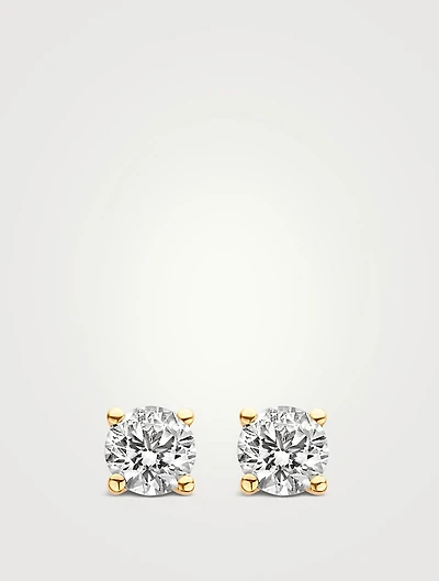 18K Gold Stud Earrings