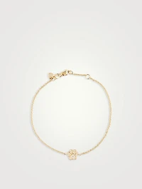 14K Gold Small Paw Chain Bracelet With Diamonds