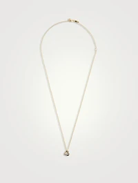 14K Gold Fluted Heart Mini Charm Necklace