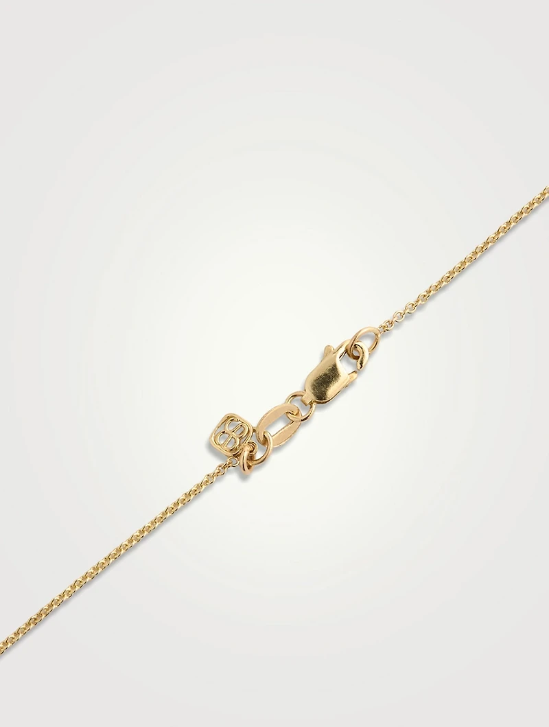 14K Gold Fluted Heart Mini Charm Necklace