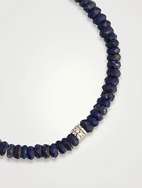 Lapis  Beaded Bracelet With 14K Gold Diamond Rondelle
