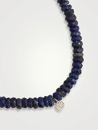 Lapis  Beaded Bracelet With 14K Gold Diamond Rondelle