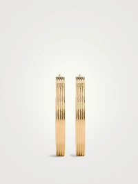 14K Gold Medium Fluted Hoops Earrings