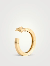14K Gold Medium Fluted Hoops Earrings