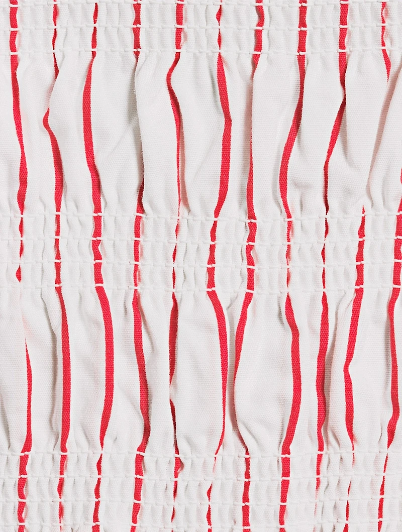 Bianca Smocked Midi Dress Stripe Print