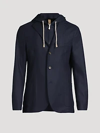 Wool Flannel Hooded Jacket