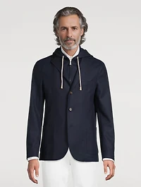 Wool Flannel Hooded Jacket