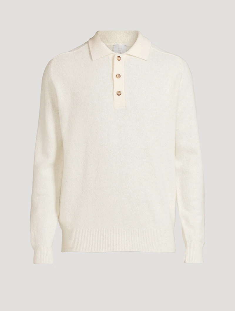 Wool And Cashmere Polo Sweater