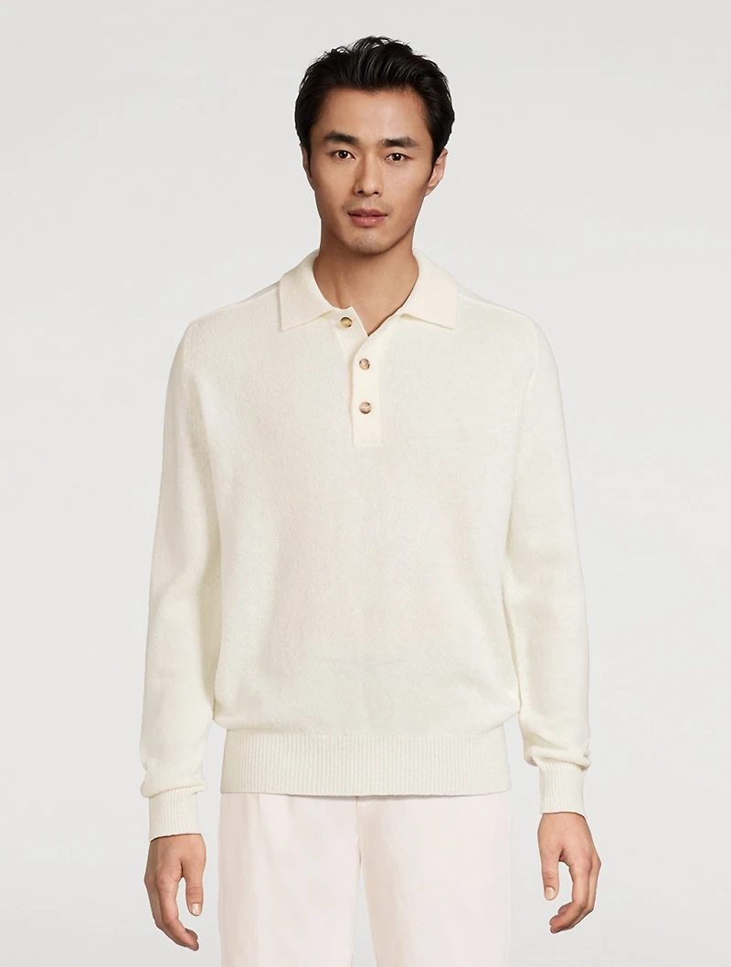 Wool And Cashmere Polo Sweater