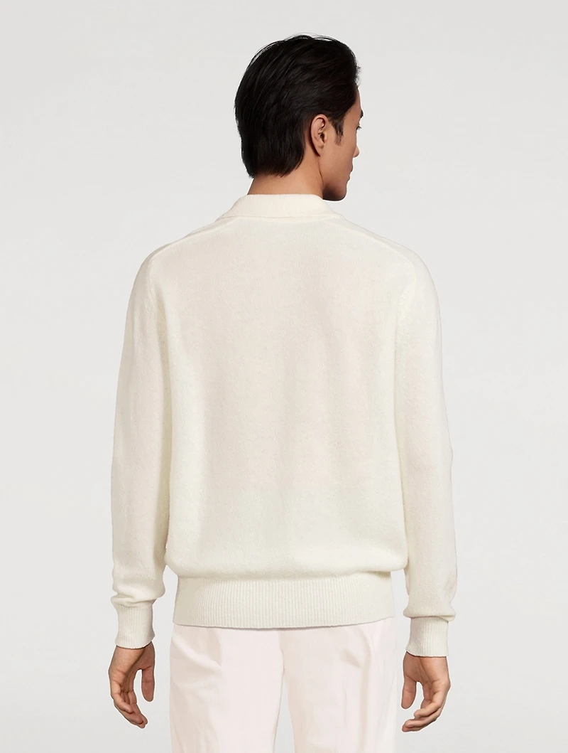 Wool And Cashmere Polo Sweater