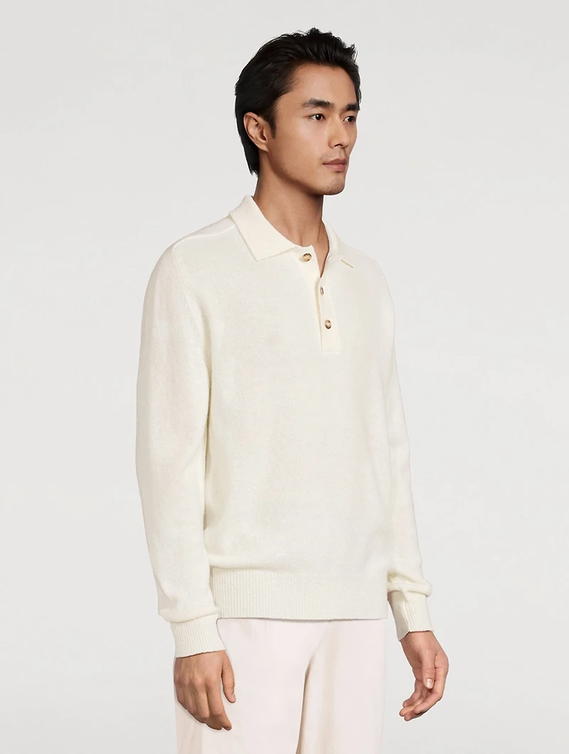 Wool And Cashmere Polo Sweater