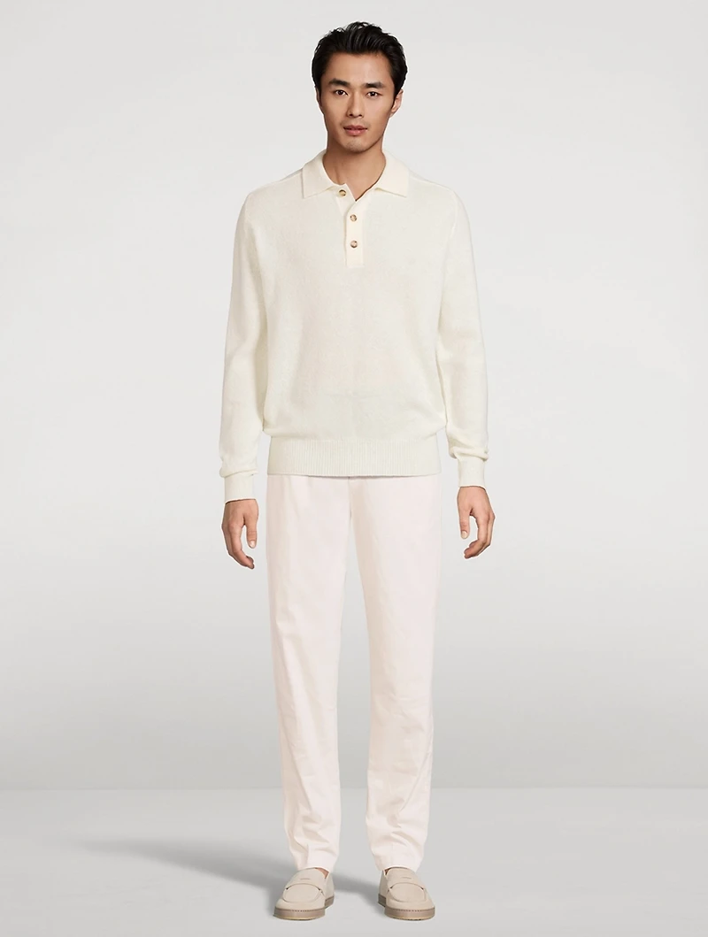 Wool And Cashmere Polo Sweater