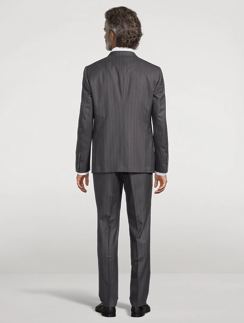 Wool Pinstripe Two-Piece Suit