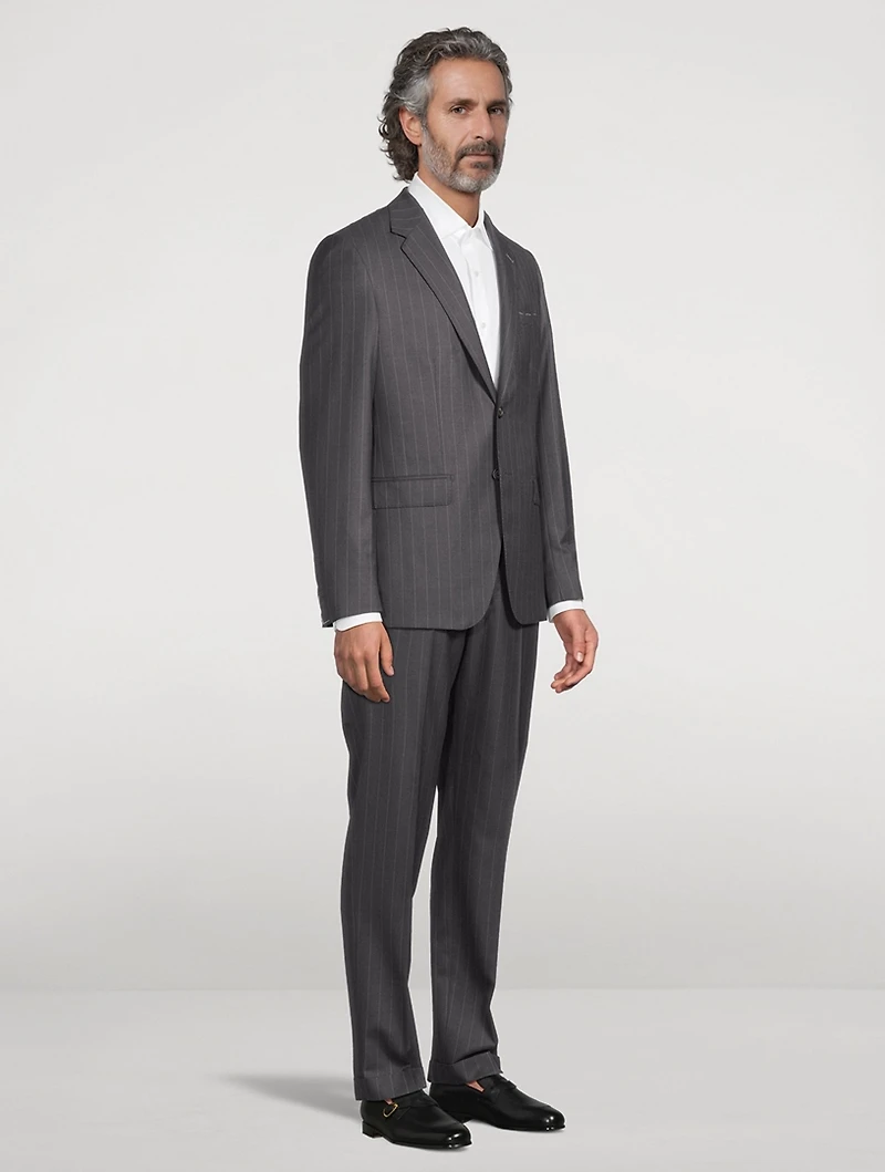 Wool Pinstripe Two-Piece Suit