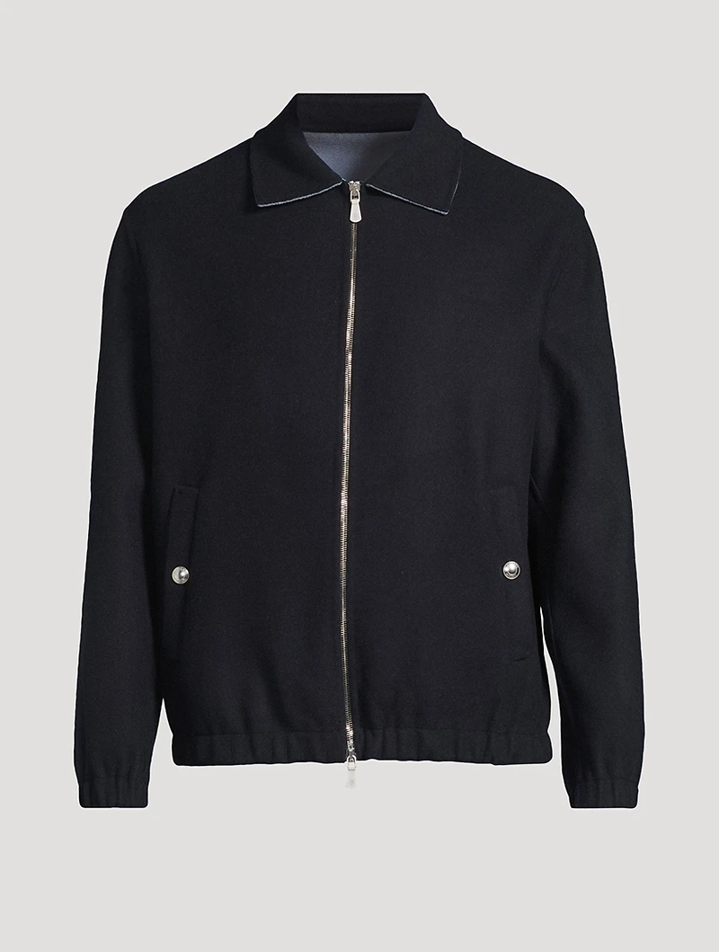 Wool Zip Bomber Jacket