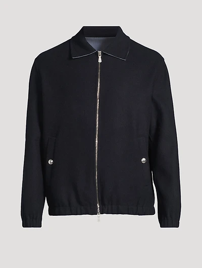 Wool Zip Bomber Jacket