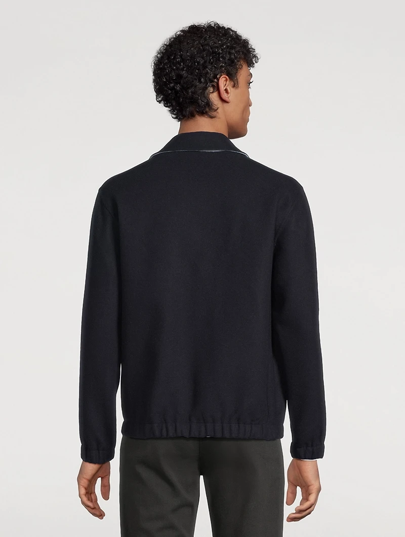 Wool Zip Bomber Jacket