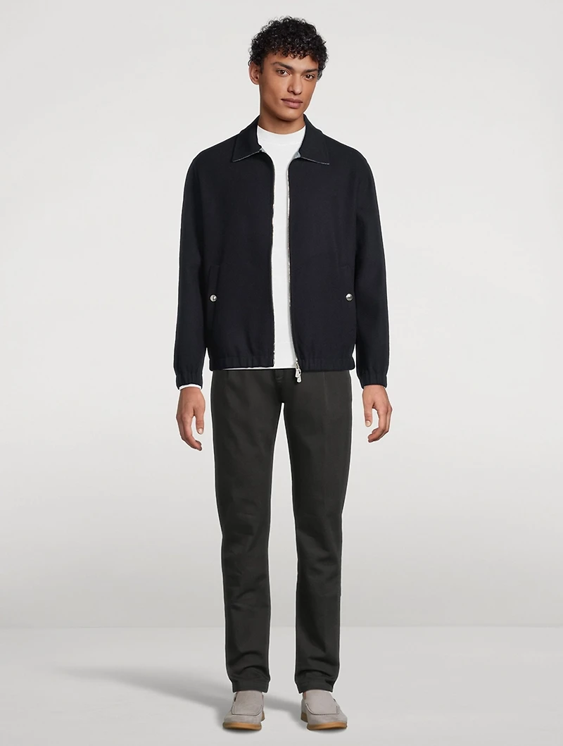 Wool Zip Bomber Jacket