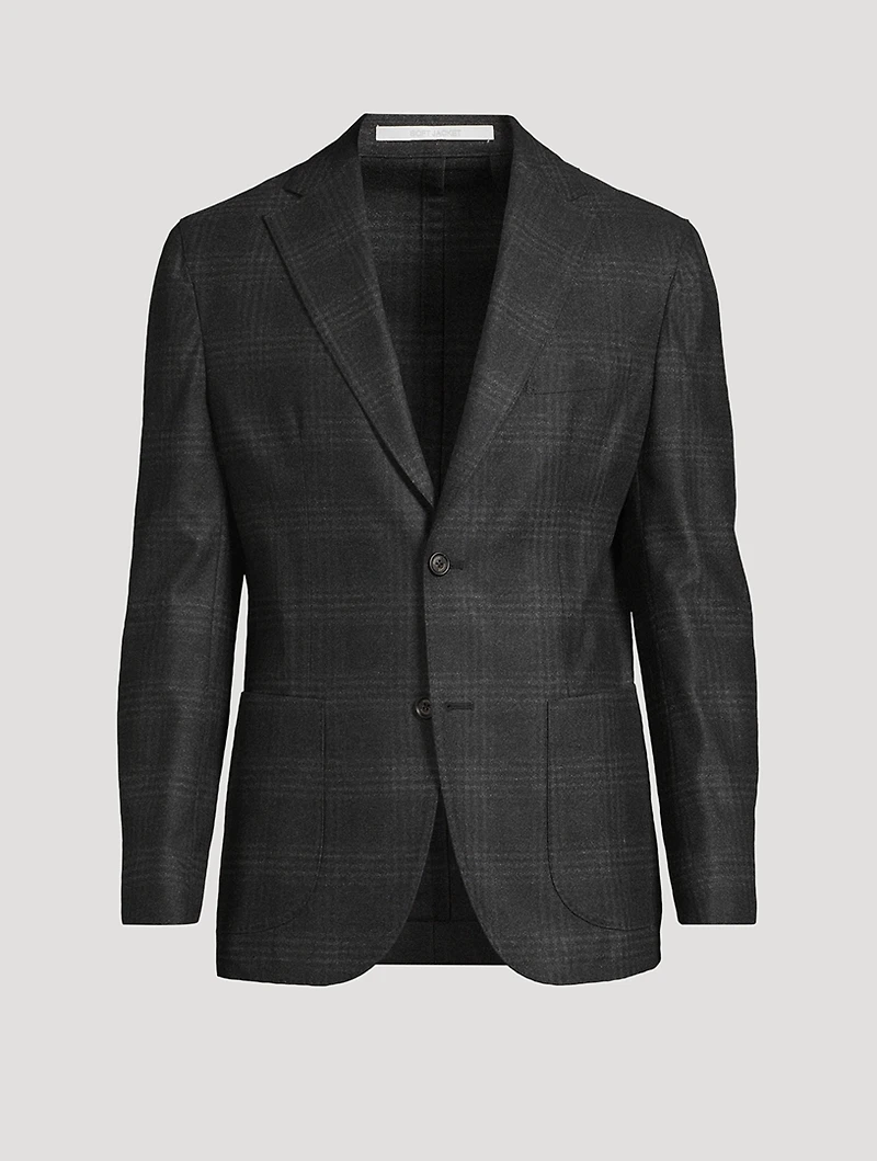 Wool-Blend Jacket Check Print