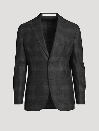 Wool-Blend Jacket Check Print
