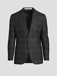Wool-Blend Jacket Check Print