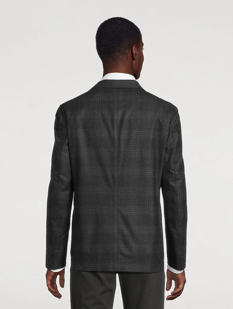 Wool-Blend Jacket Check Print