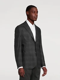Wool-Blend Jacket Check Print