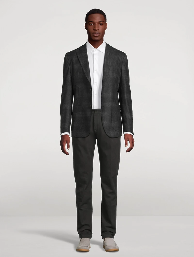 Wool-Blend Jacket Check Print