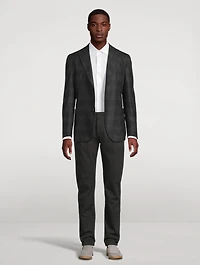 Wool-Blend Jacket Check Print