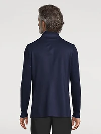 Wool Single-Breasted Knit Jacket With Bib