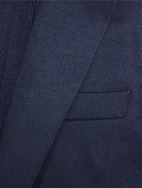 Wool Single-Breasted Knit Jacket With Bib