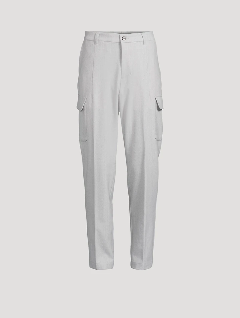 Wool-Blend Stretch Cargo Pants