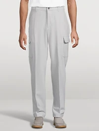 Wool-Blend Stretch Cargo Pants