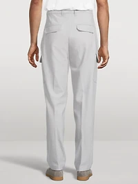 Wool-Blend Stretch Cargo Pants