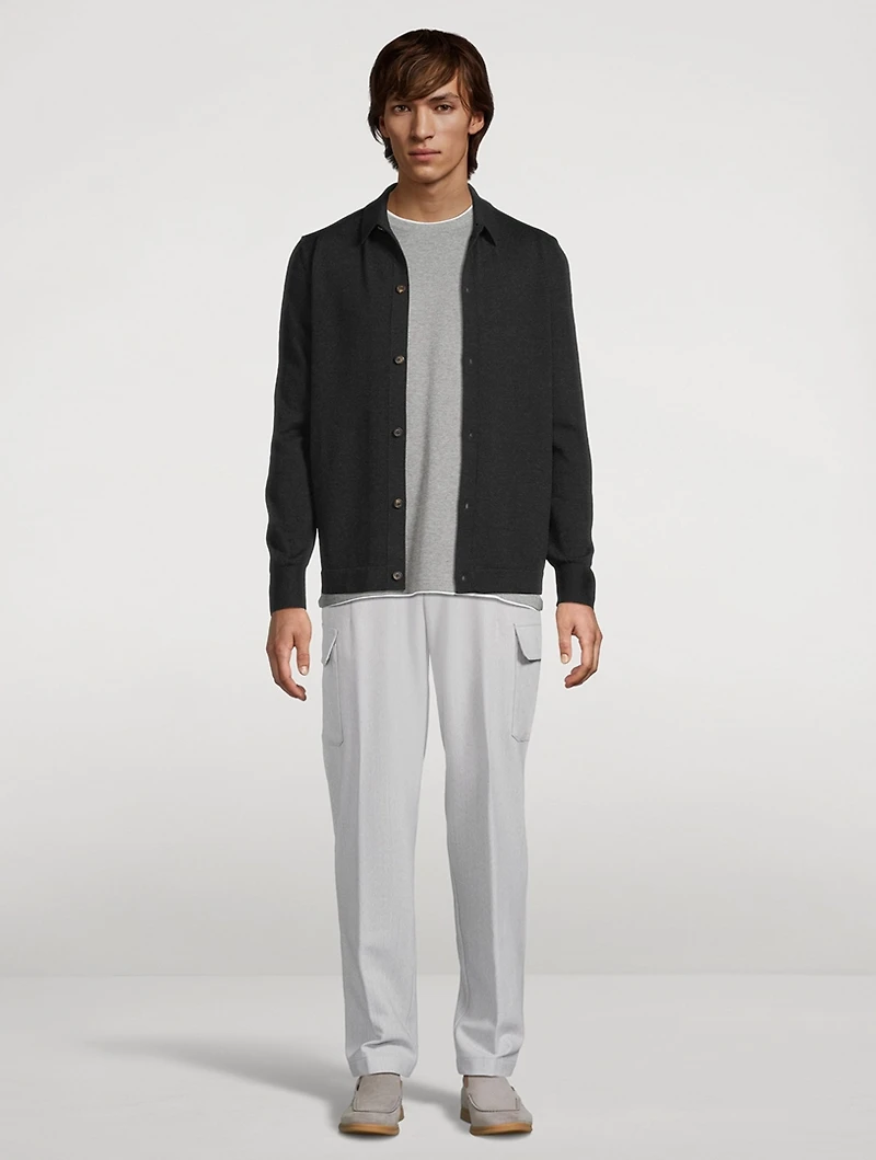 Wool-Blend Stretch Cargo Pants