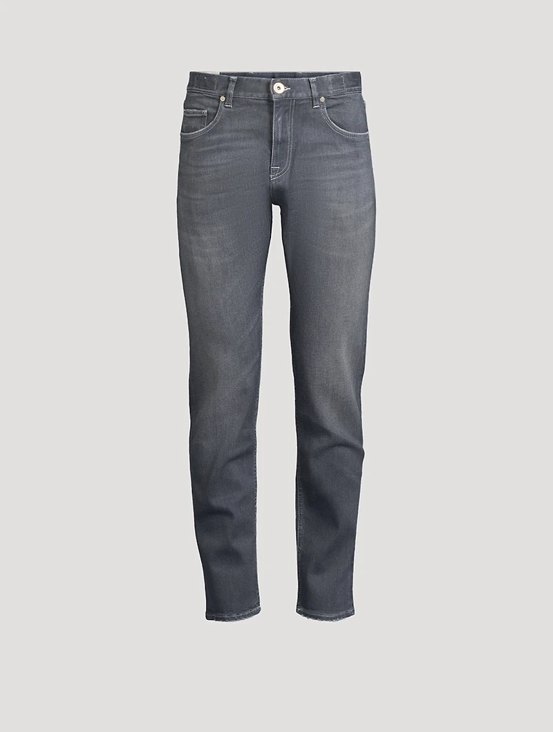 Washed Stretch Slim-Fit Jeans