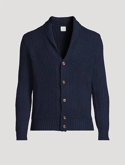 Wool Ribbed Cardigan