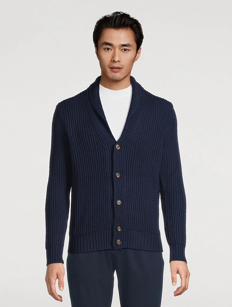 Wool Ribbed Cardigan