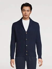 Wool Ribbed Cardigan